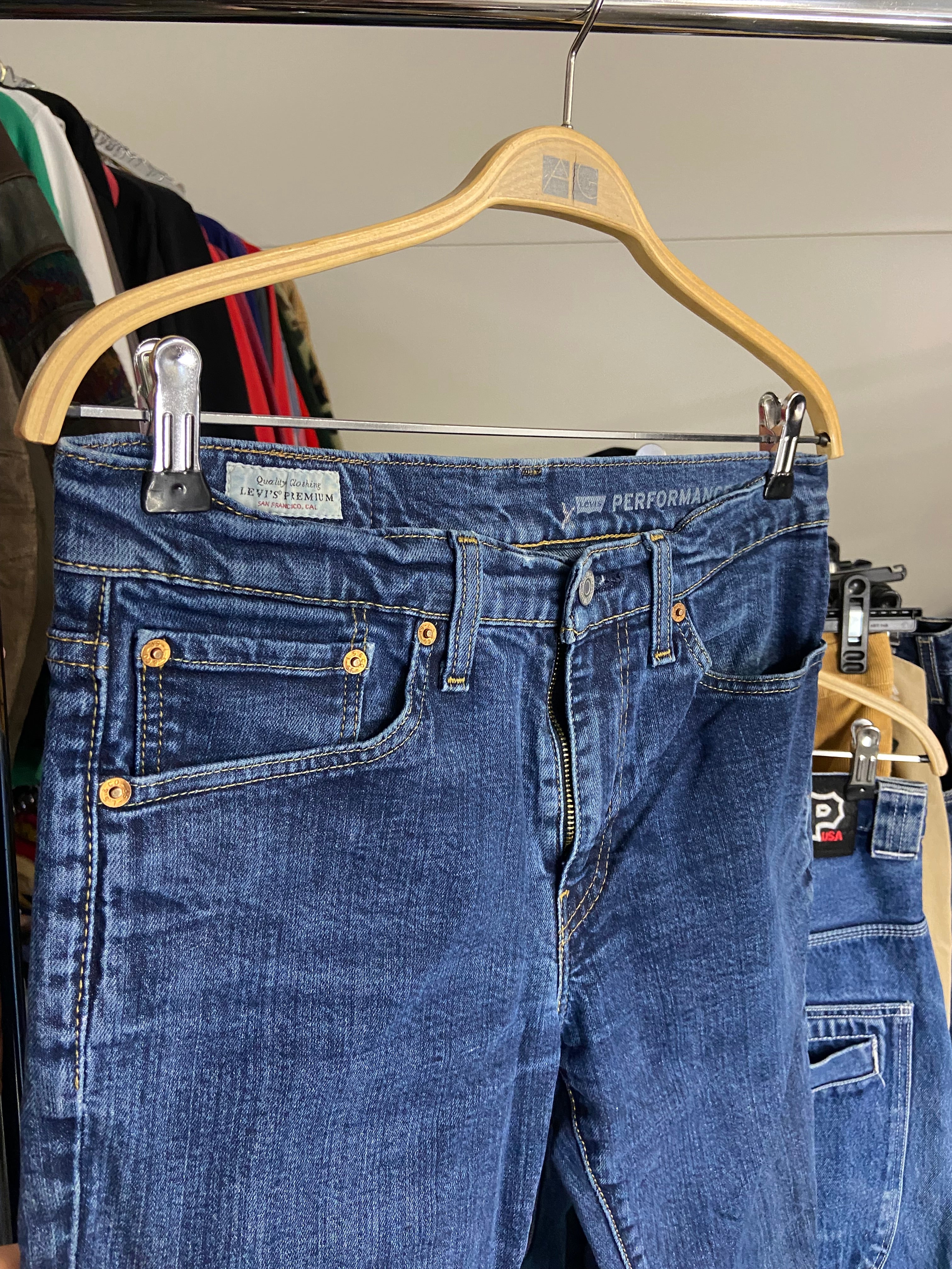 Levi's 511 Blue Jeans Womens Slim Fit 32 x 34 Zip Up