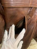 New Fast Brown Leather Coat