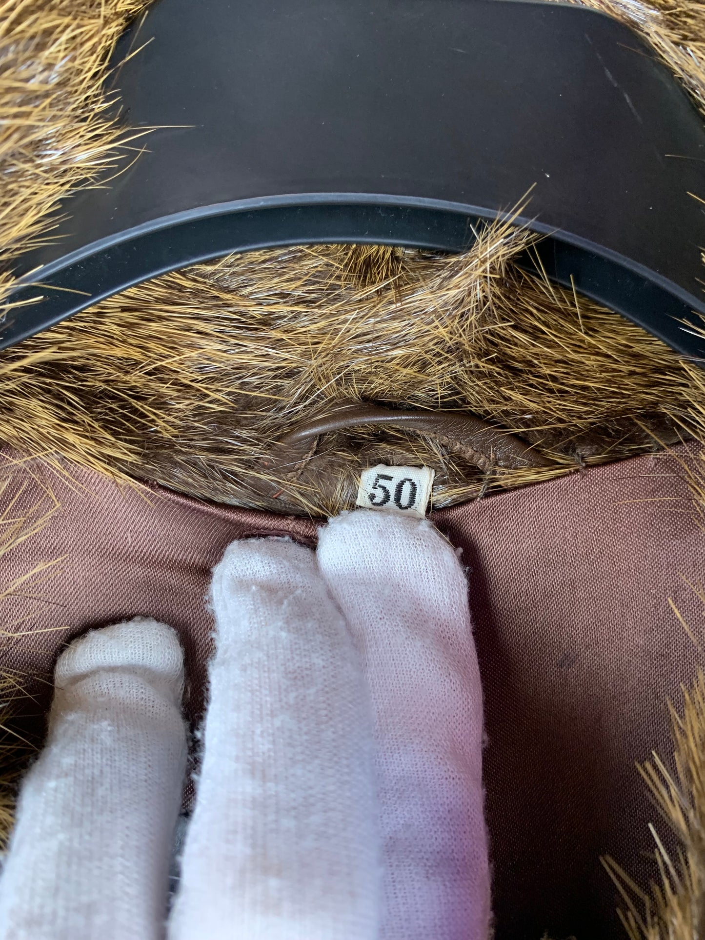 Women’s Vintage Natural Brown Genuine Beaver Fur Coat