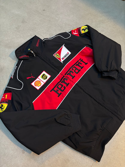 Y2K Unisex Black and Red Ferrari Racing Jacket