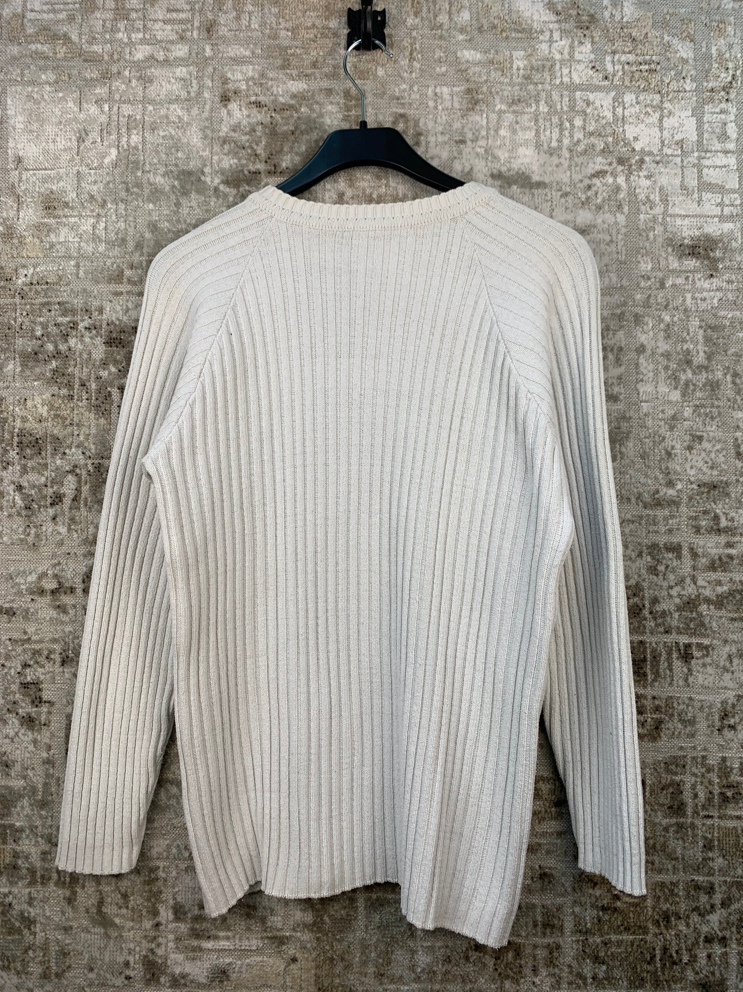 Mens Y2K White Knit Sweater