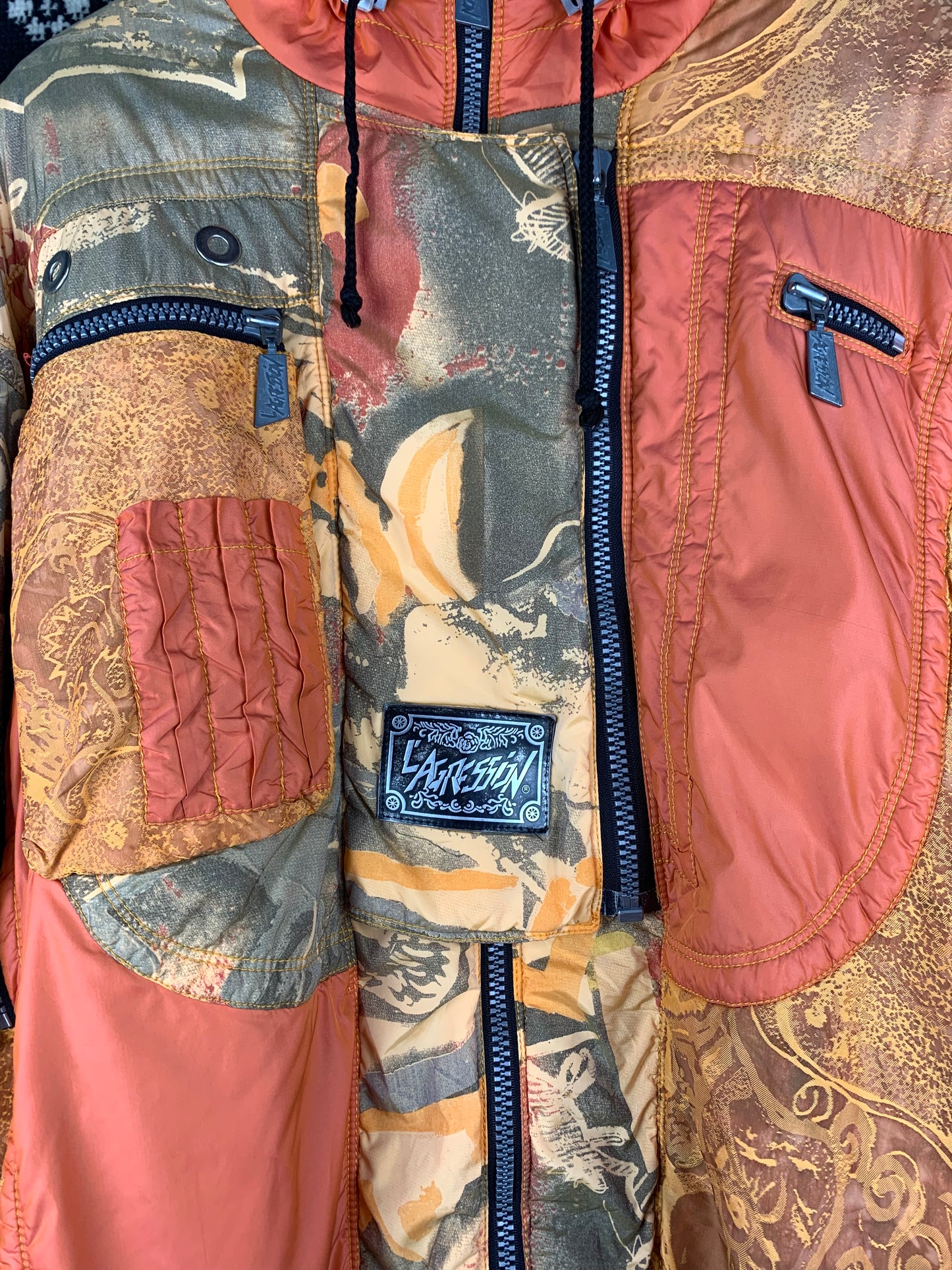 Y2K Vintage Lagression Puffer Bomber Jacket