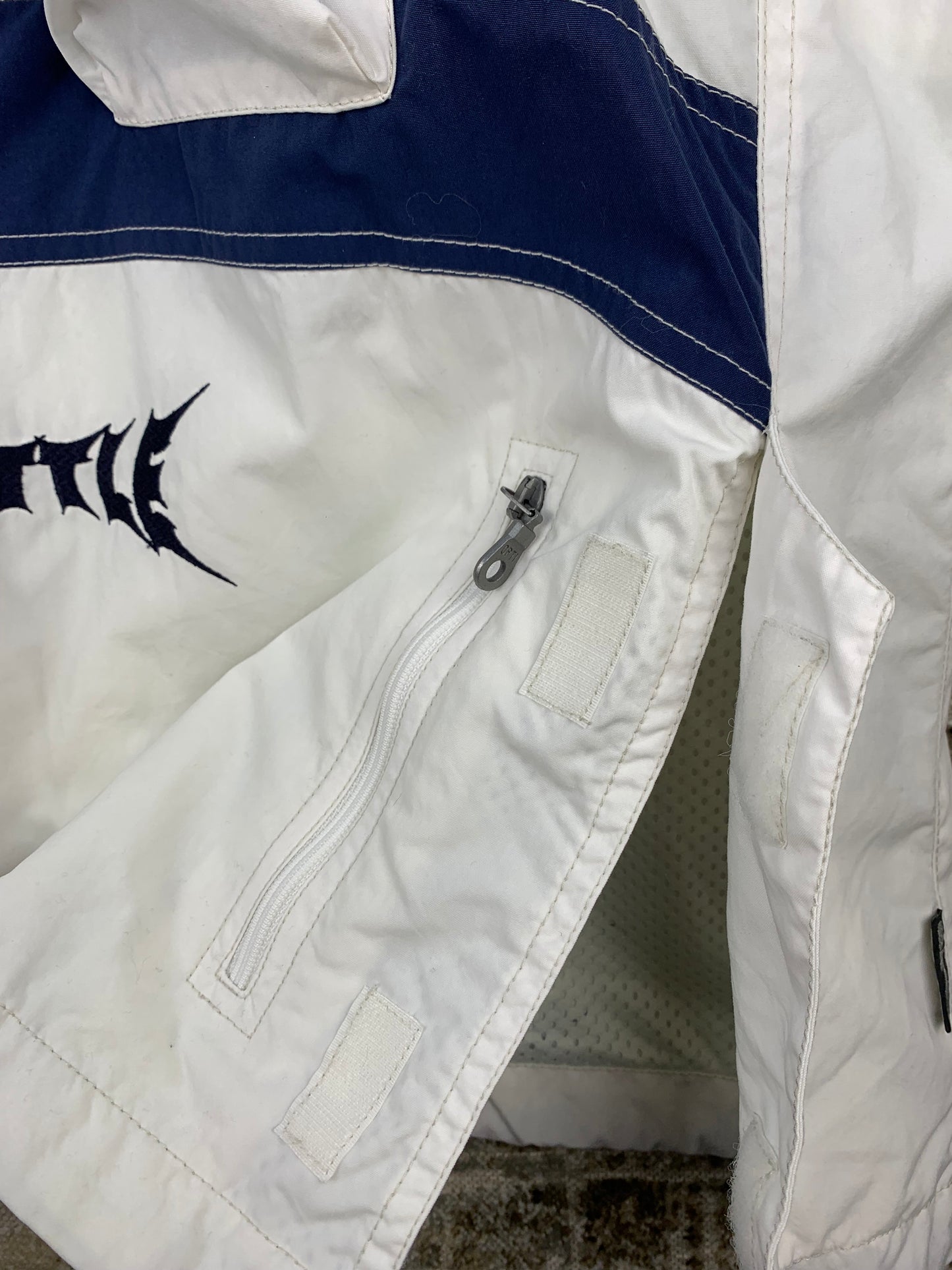 Men's Y2K Battle Snake White Blue Windbreaker Vest