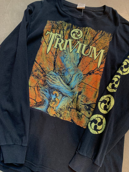 "TRIVIUM" Graphic Black Long Sleeve T-Shirt