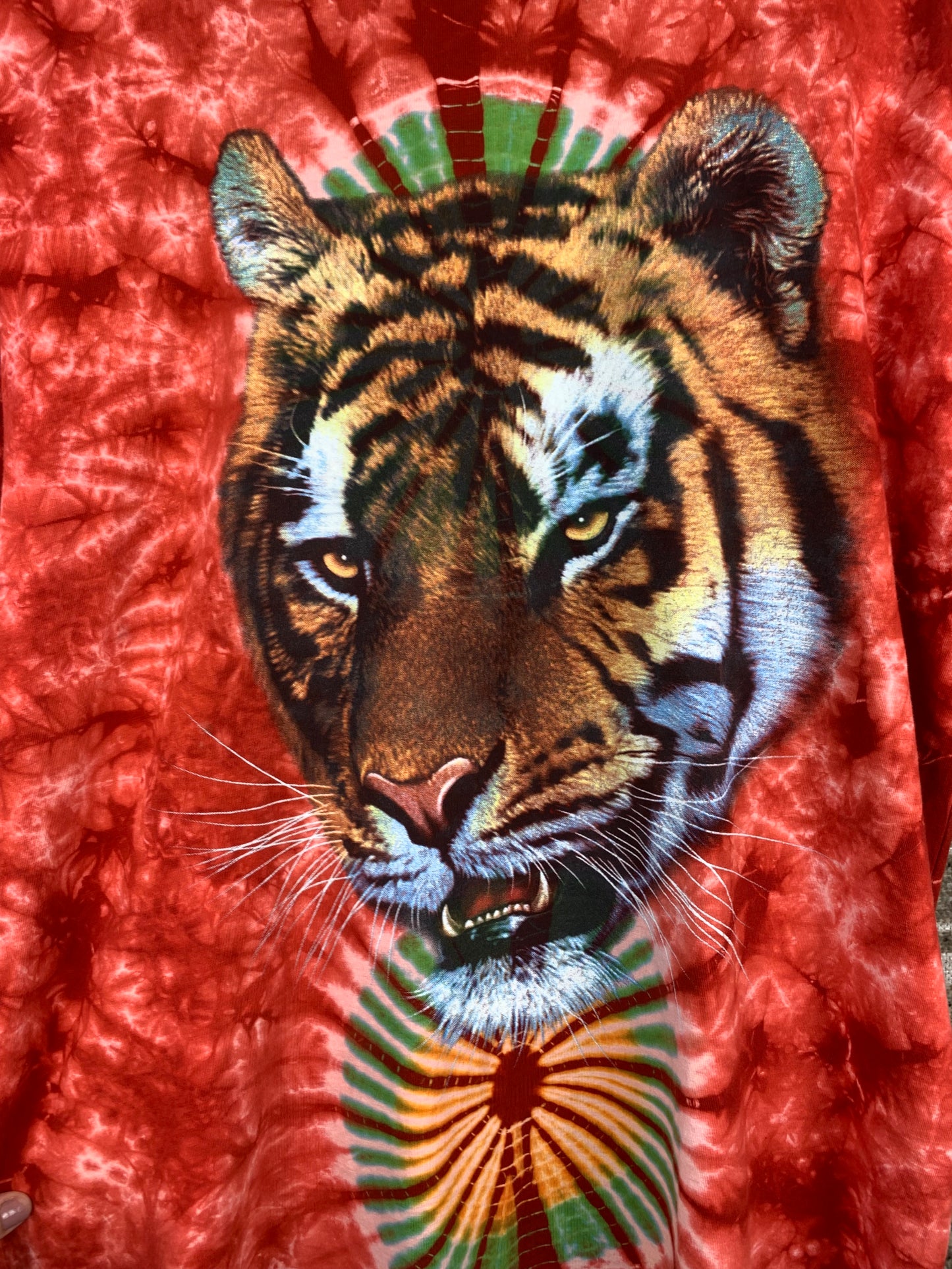 Mens Y2K Bon Jovi Tiger Graphic Tie Dye T Shirt