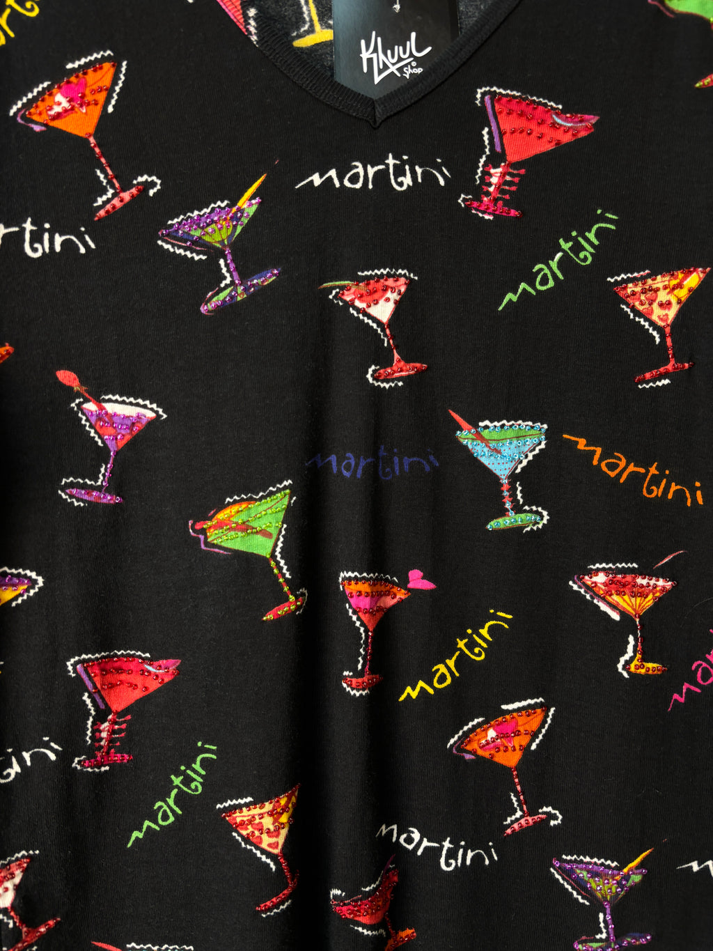 Beverly's Beaded Martini Print Top