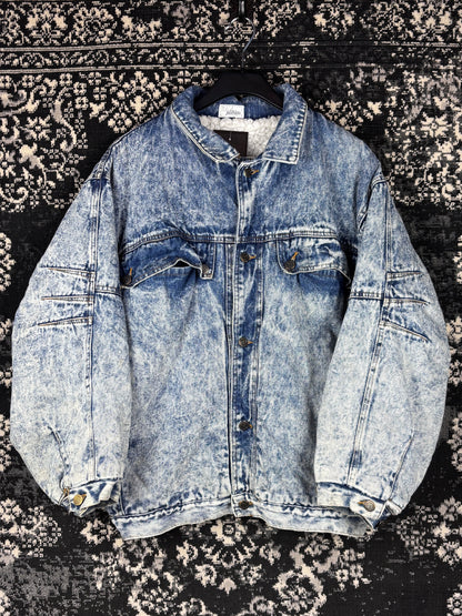 Men's Vintage Acid Wash Blue Denim Jacket
