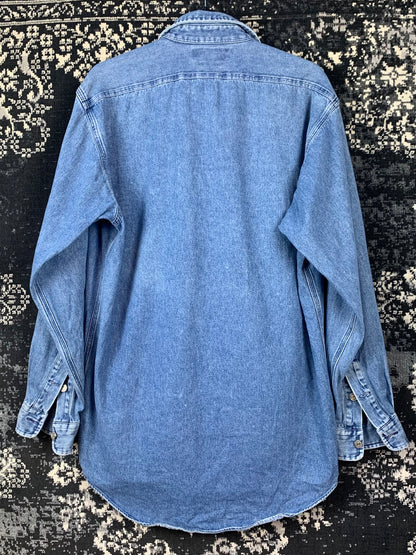 Mens Polo Ralph Lauren Blue Denim Jean Button Up Shirt