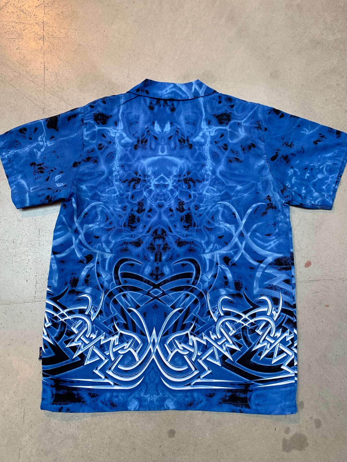 Kuala Blue Tribal Print Button Up Shirt