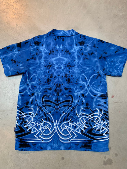 Kuala Blue Tribal Print Button Up Shirt