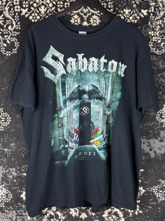 Men's Vintage Sabaton Heroes Album Black Graphic Band T-Shirt