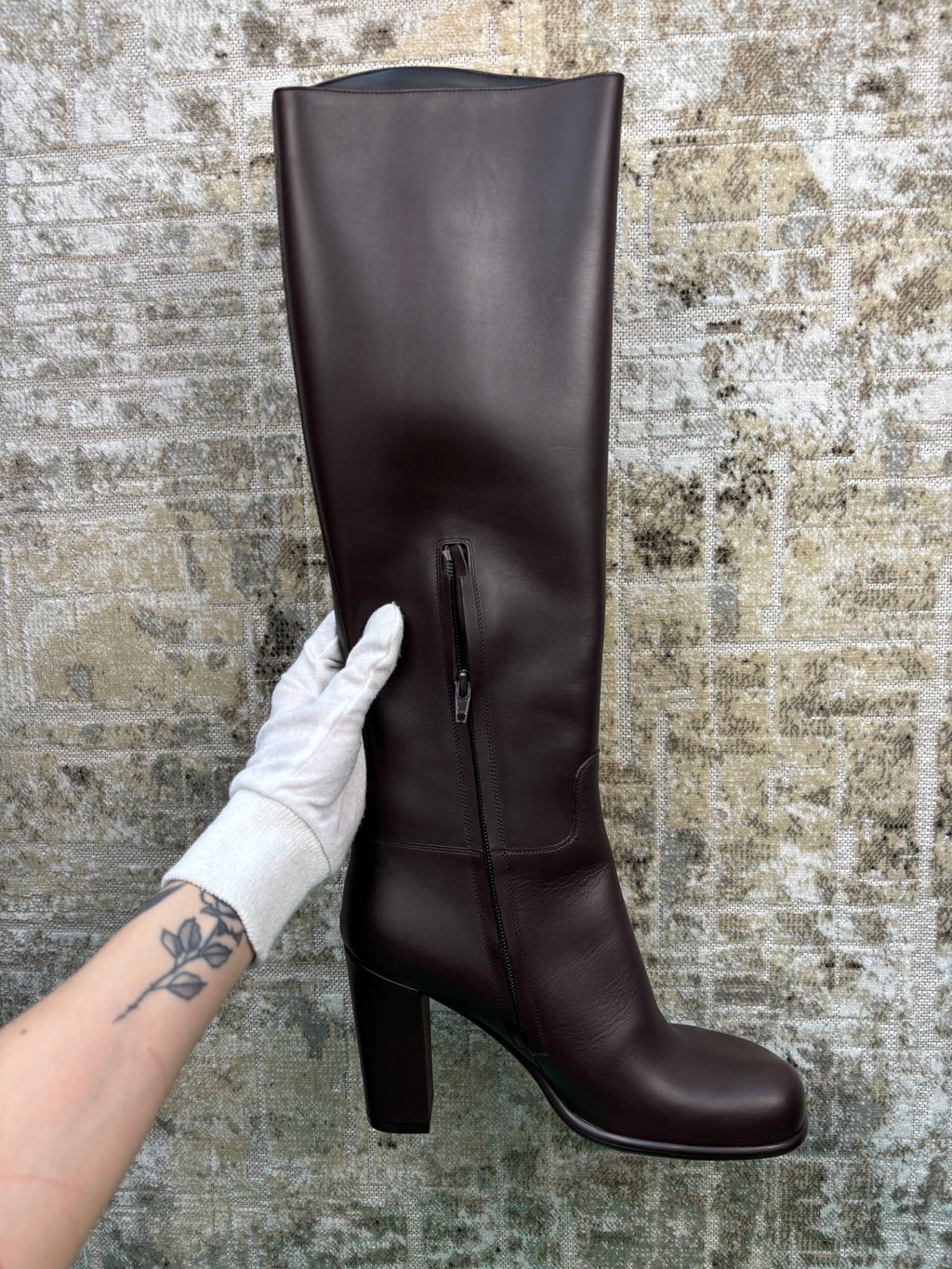 Bottega Veneta Storm Knee Dark Brown High Boots