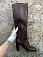 Bottega Veneta Storm Knee Dark Brown High Boots