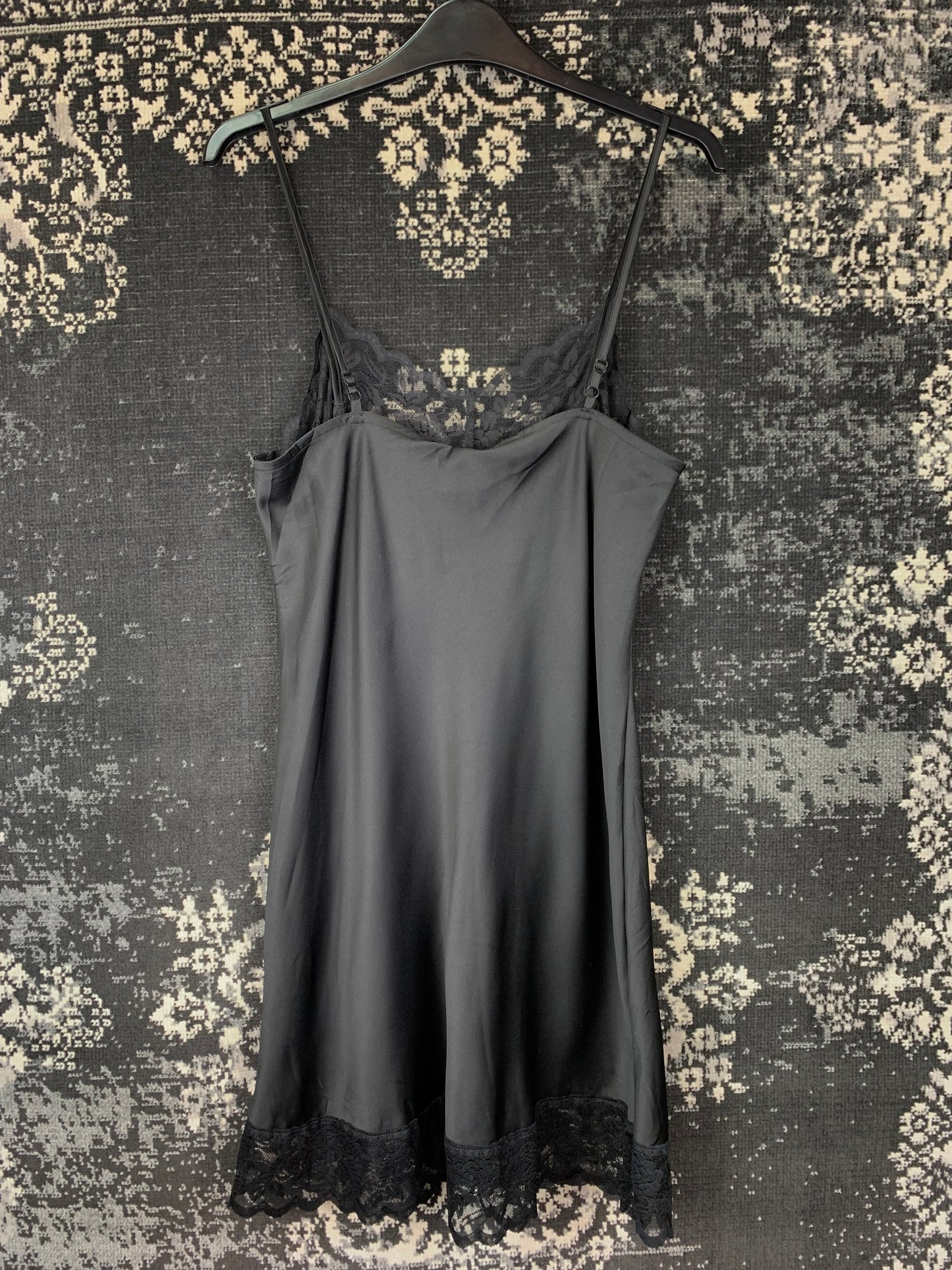 Womens Black Satin Dress