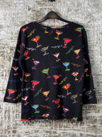 Beverly's Beaded Martini Print Top