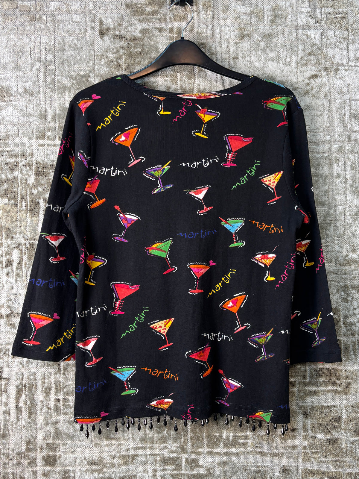 Beverly's Beaded Martini Print Top