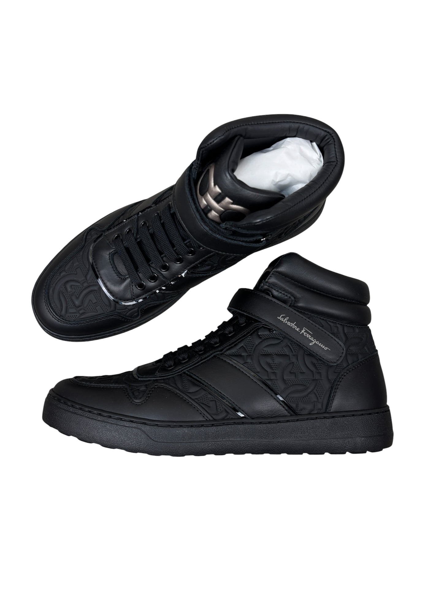 Ferragamo Embossed High-Top Sneakers