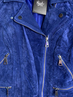 Vero Moda Blue Suede Biker Jacket