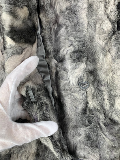 Women's Vintage Grey Genuine Goat Fur Coat