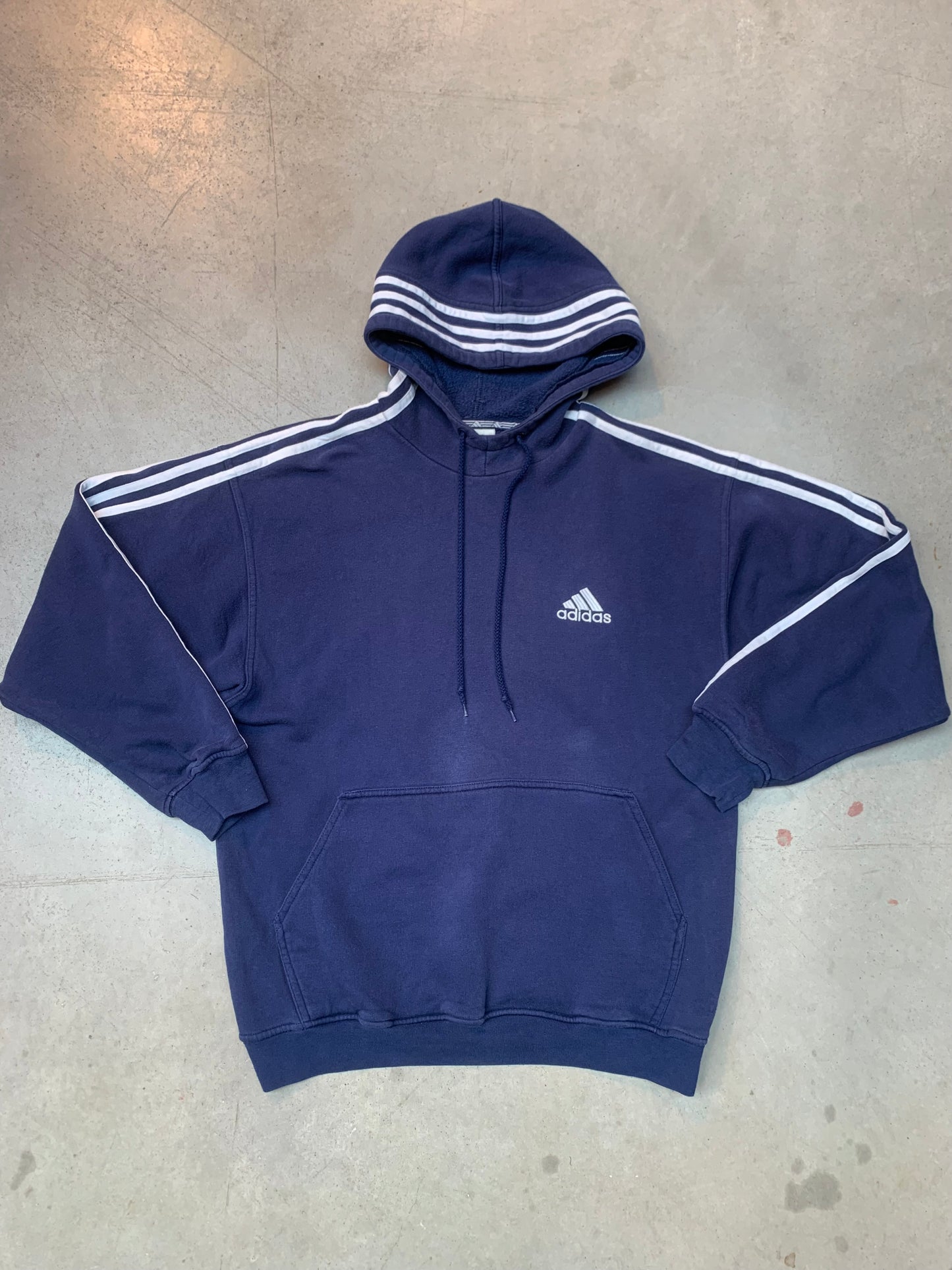 intage Men's Dark Blue Adidas Hoodie