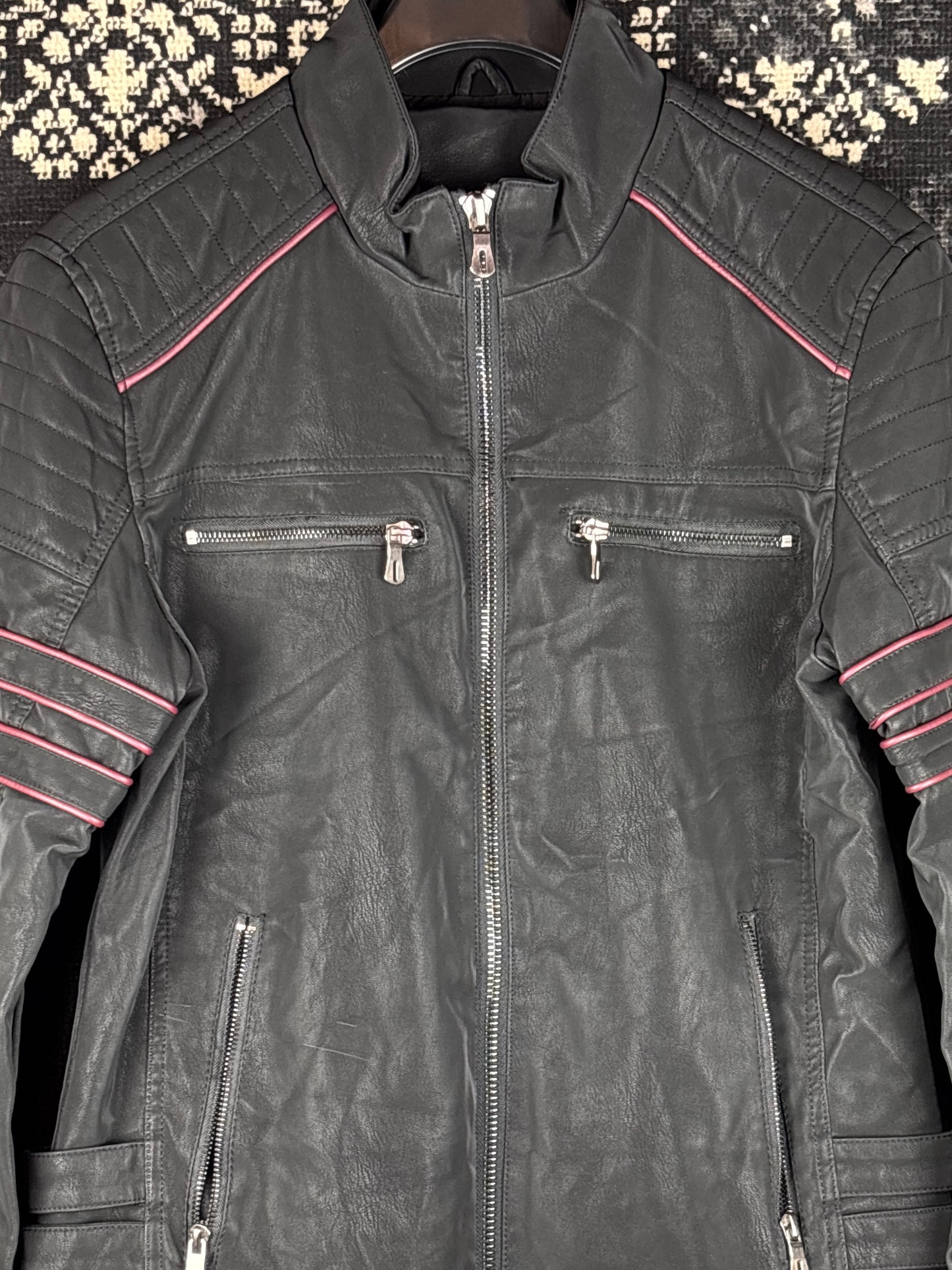 Y2K Unisex Black Faux Leather Jacket