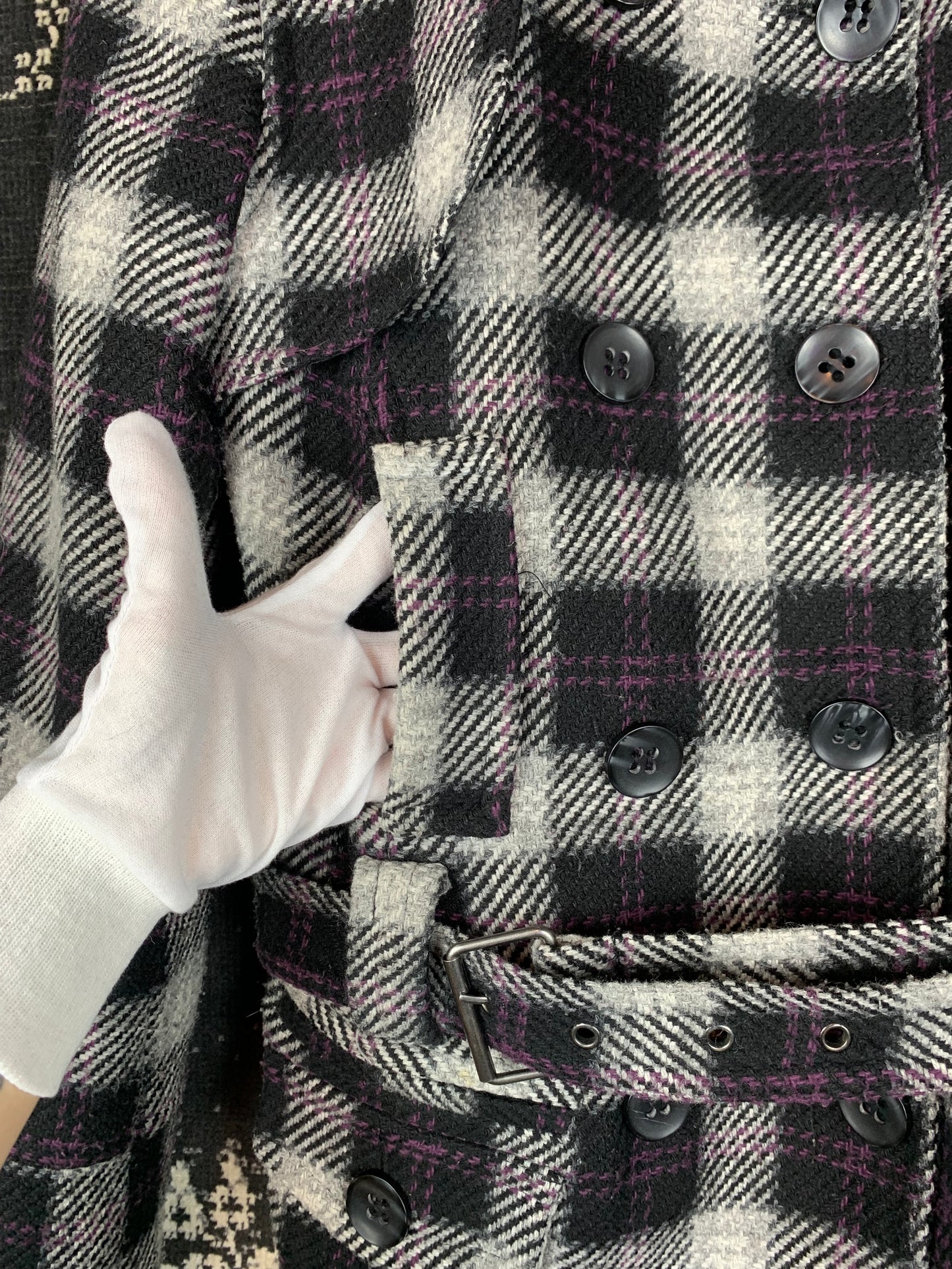 Clockhouse Y2K Style Checkered Wool-Blend Jacket