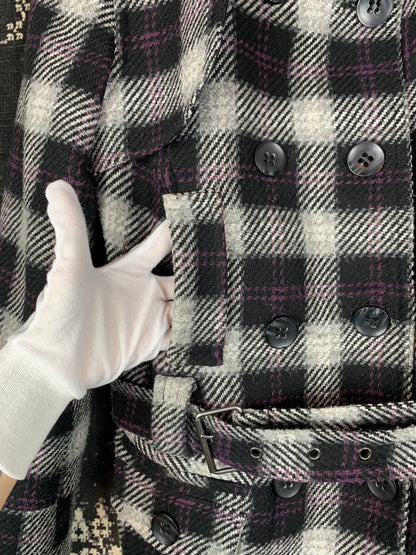 Clockhouse Y2K Style Checkered Wool-Blend Jacket