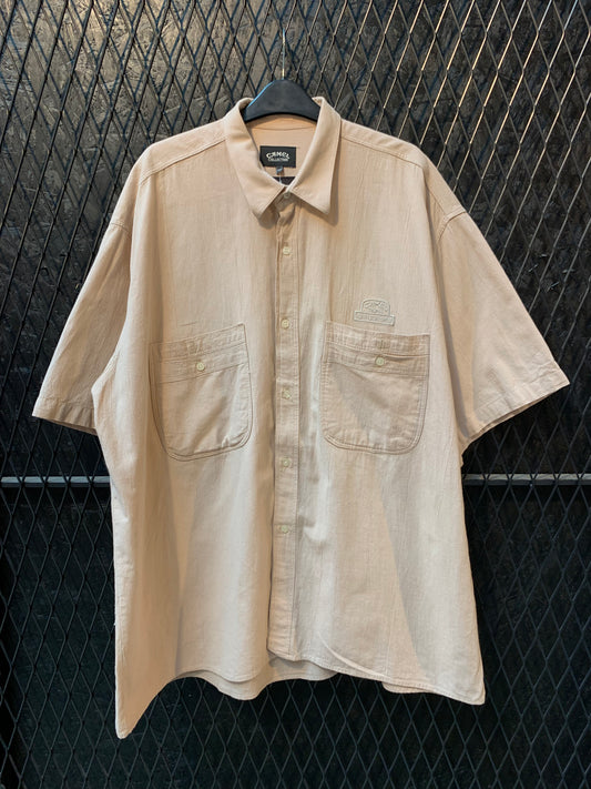 Vintage Camel Collection Beige Short Sleeve Button Up Shirt