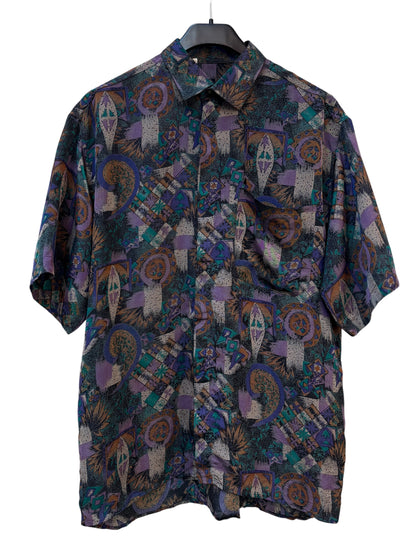 Mens Vintage Christian Dior 100% Silk Button Up Shirt
