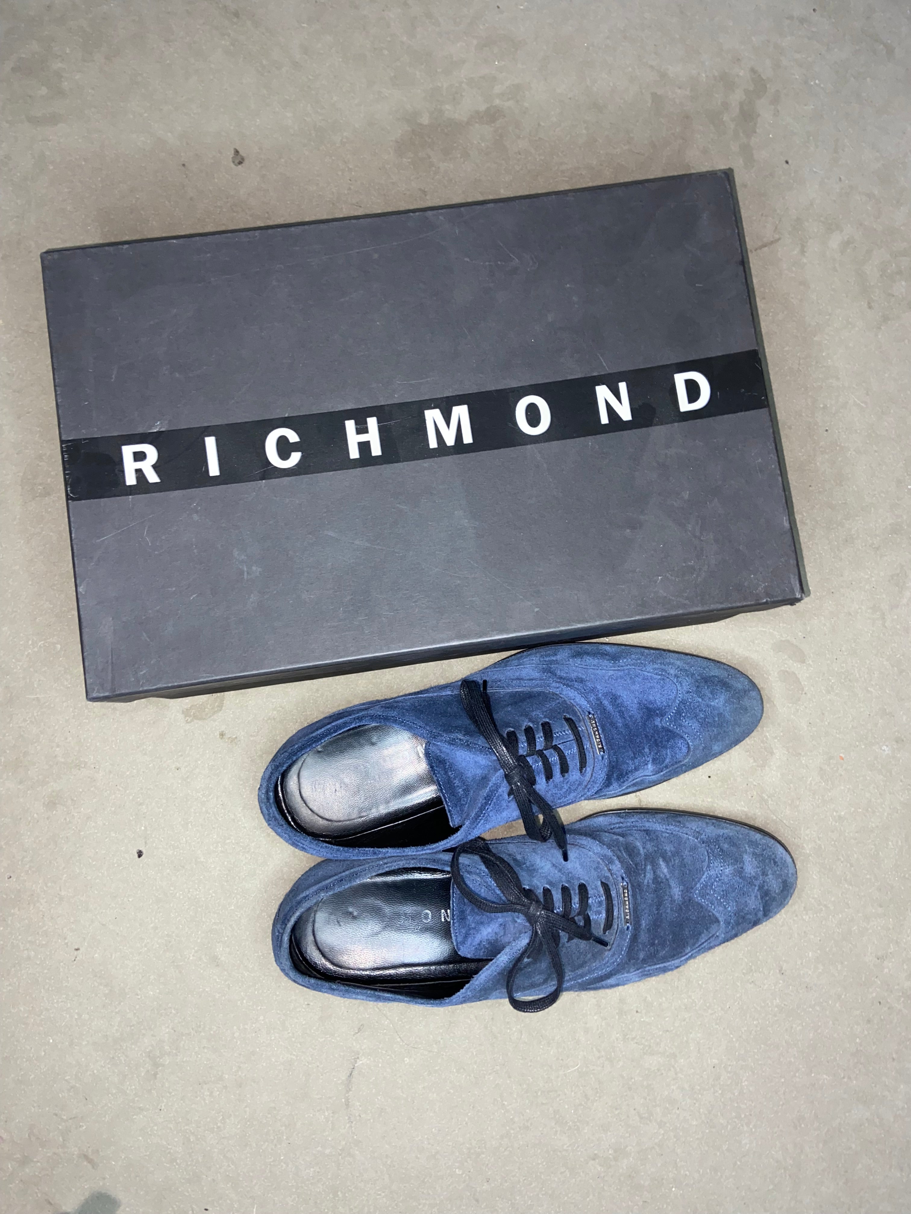 Richmond Suede Shoes Mens 41 Blue Casual Style With Box
