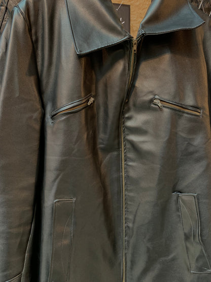 Vintage Men Black Zipup Leather Jacket