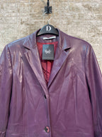 Femme by Paris Purple Leather-Look Longline Coat