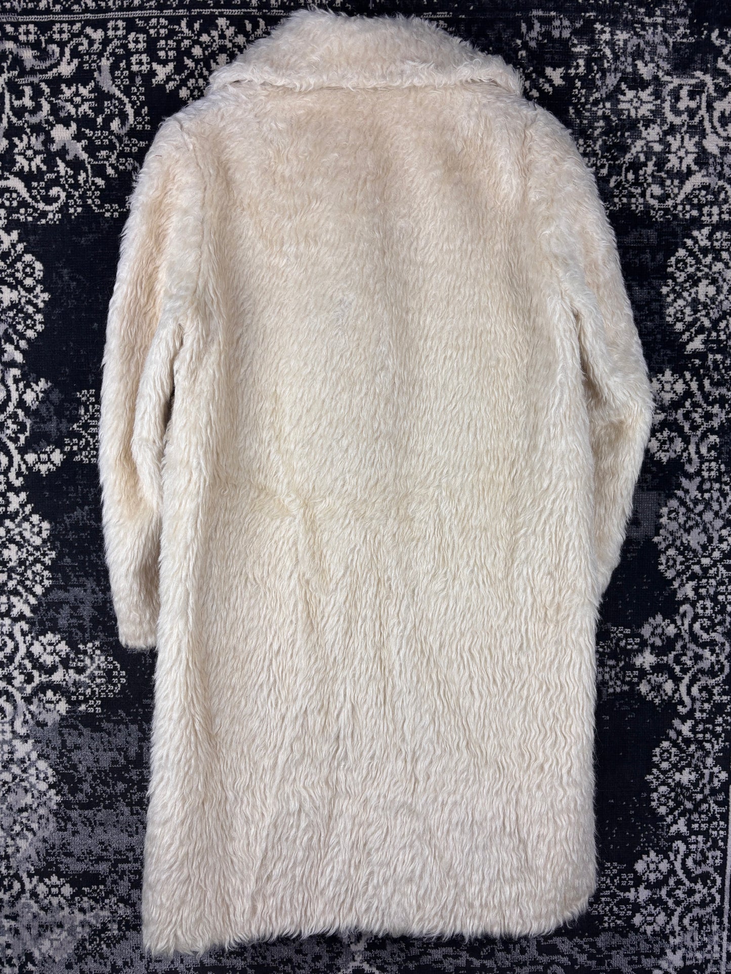 Women's Off-White Faux Fur Long Coat