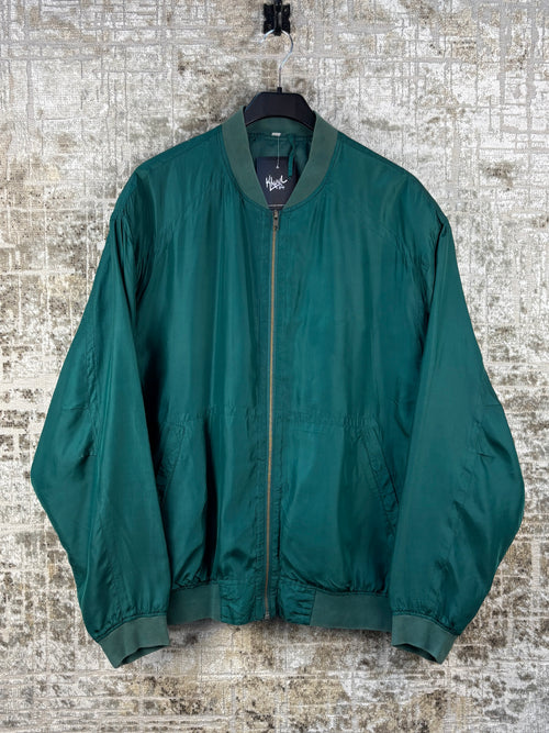 Mens Vintage Forest Green Bomber Jacket