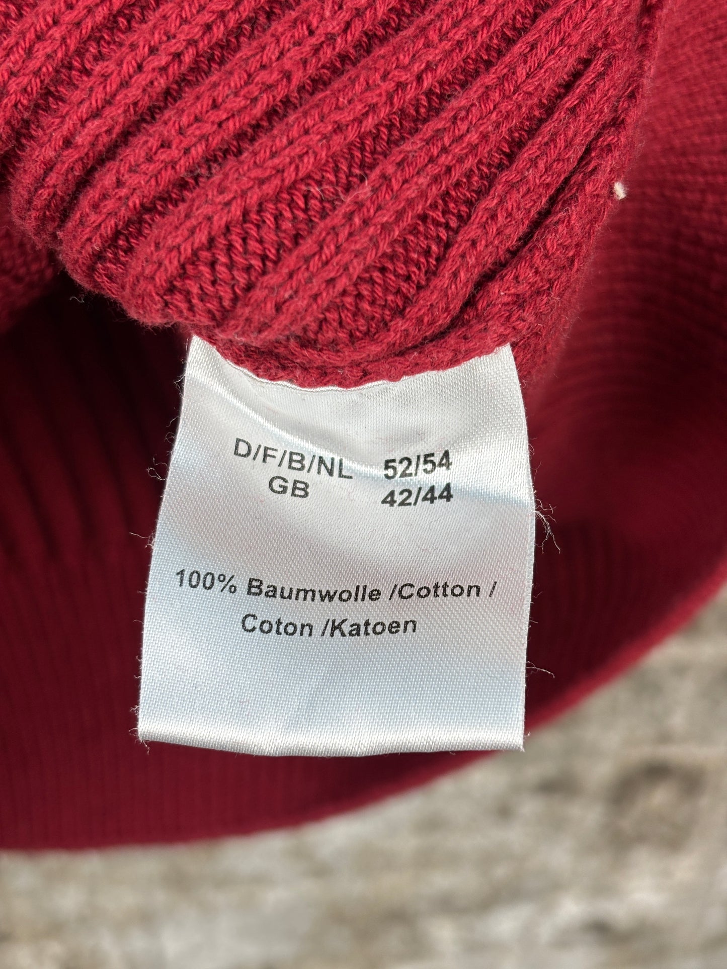 Mens Vintage Cream Red Knit Sweater
