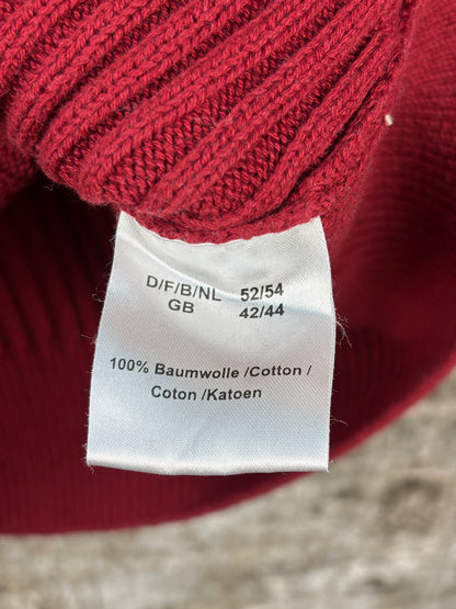 Mens Vintage Cream Red Knit Sweater