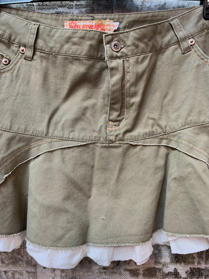 Blend She Y2K Khaki Denim Mini Skirt