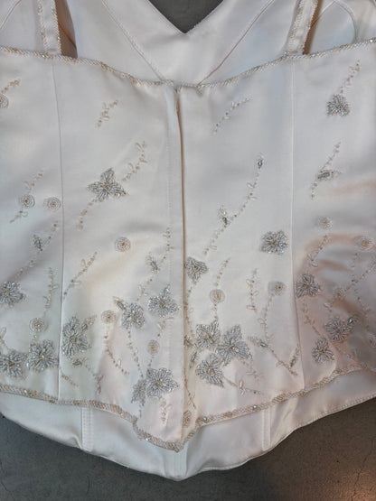 Elegant White Beaded Corset Top