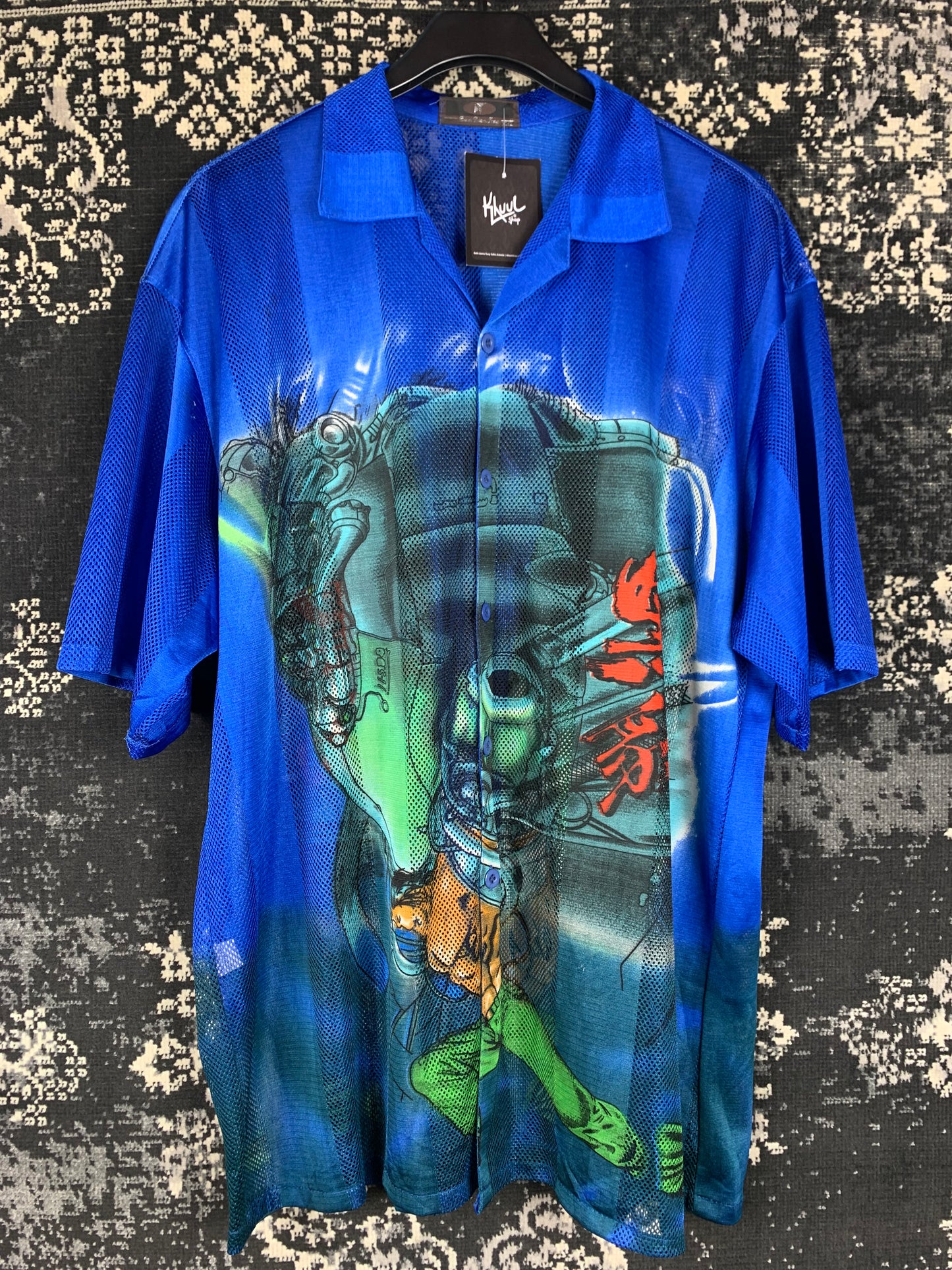 Diax Dian Tony Cyberpunk Mesh Button-Up Shirt