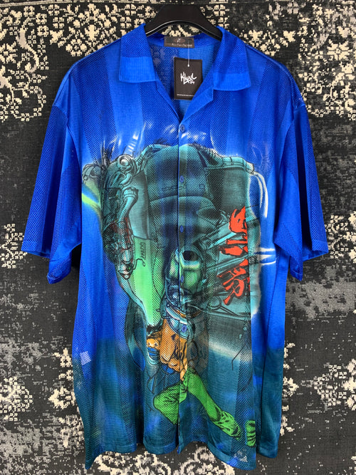 Diax Dian Tony Cyberpunk Mesh Button-Up Shirt