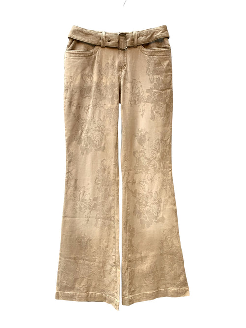 Mexx Floral Jacquard Belted Flared Trousers
