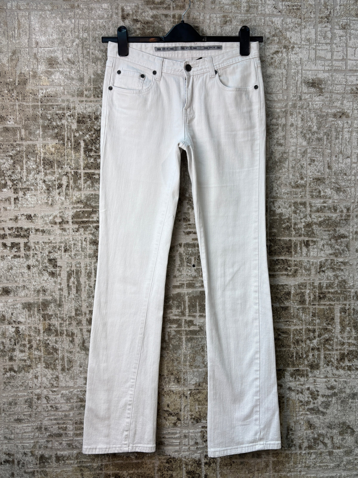 PRPS White Embroidered Straight Jeans