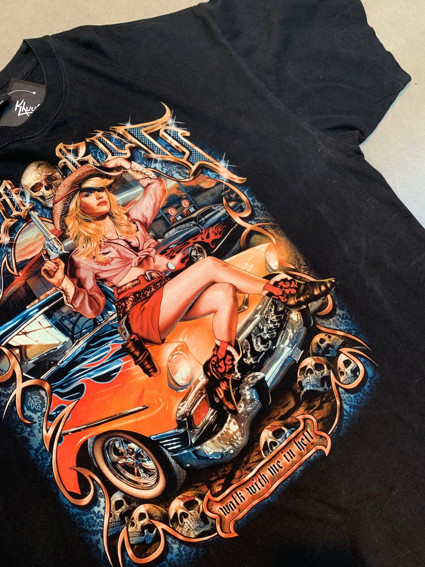 "Rock Bang" Black Graphic T-shirt