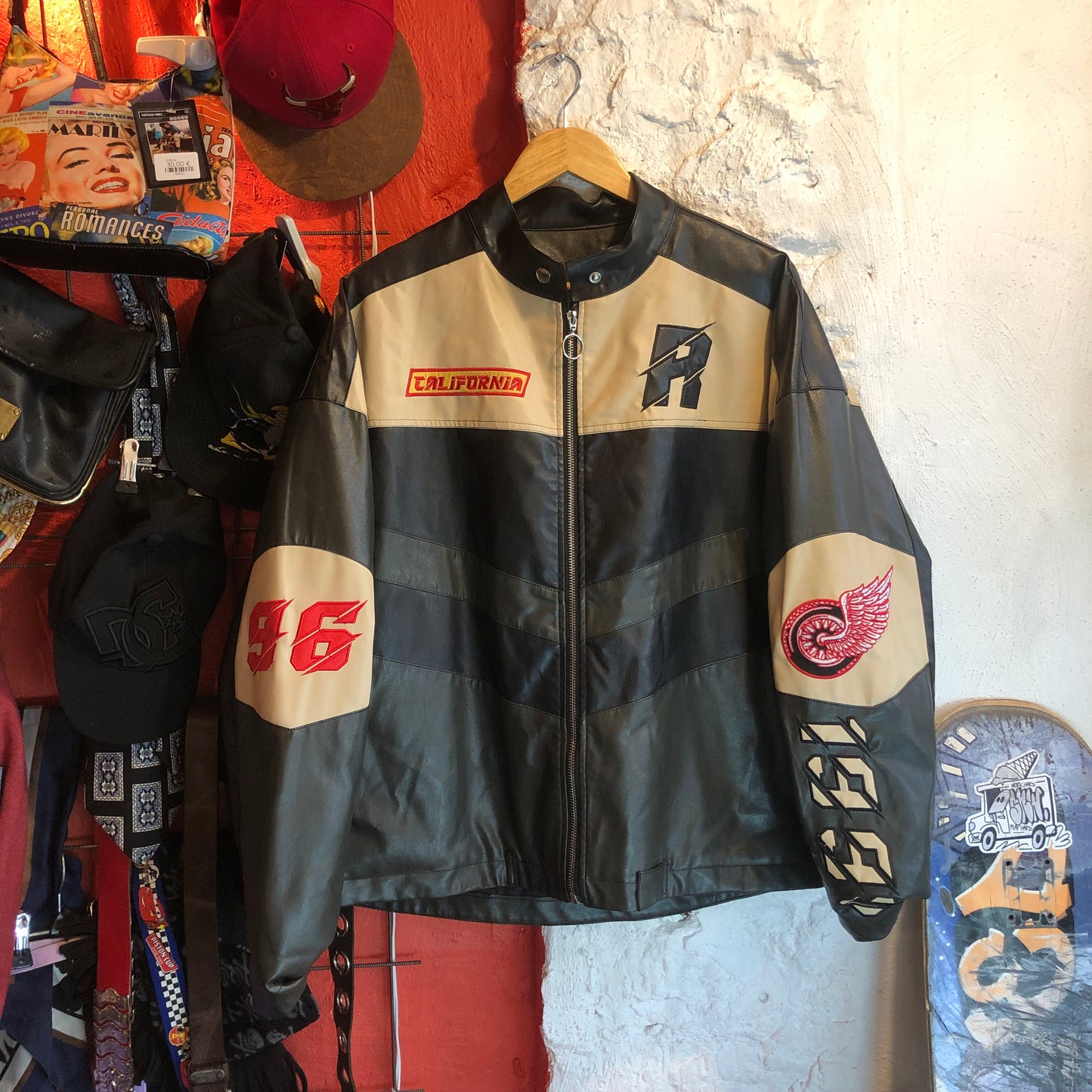 Y2K Faux Leather Bomber