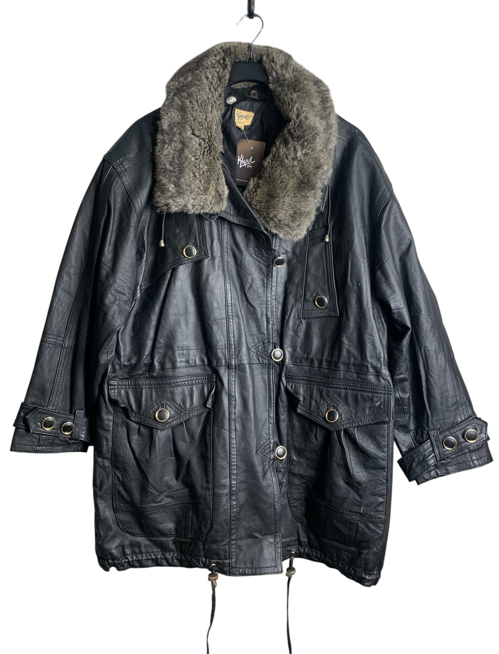Yippie Company Fur Collar Leather Parka