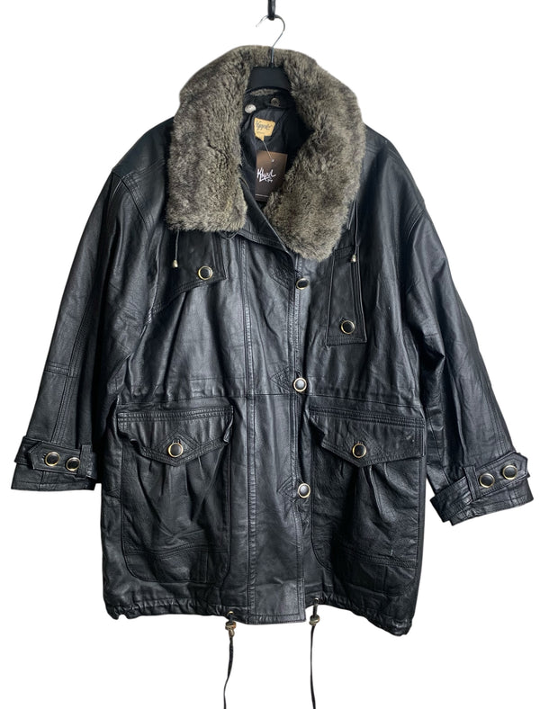 Yippie Company Fur Collar Leather Parka