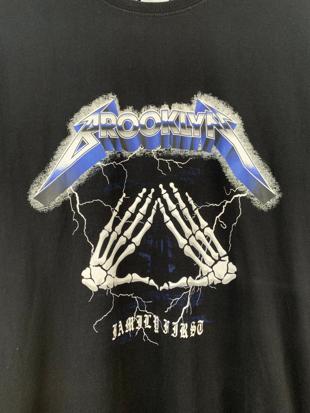 Brooklyn Ride The Lightning Style Black Graphic T Shirt