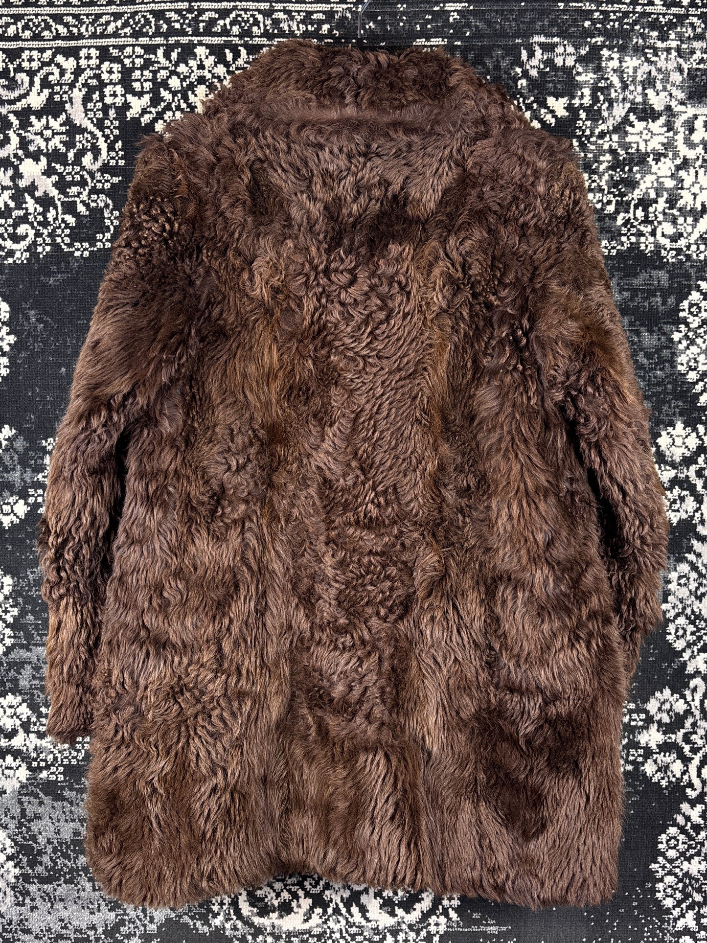 Women's Vintage Dark Brown Faux Fur Coat