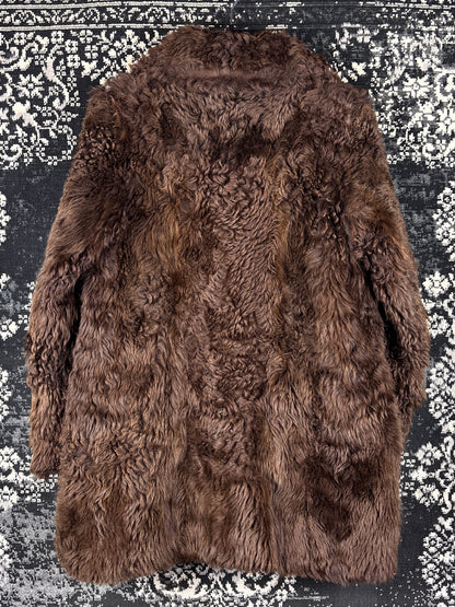 Women's Vintage Dark Brown Faux Fur Coat