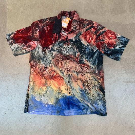 Abstract Print Button Up Shirt